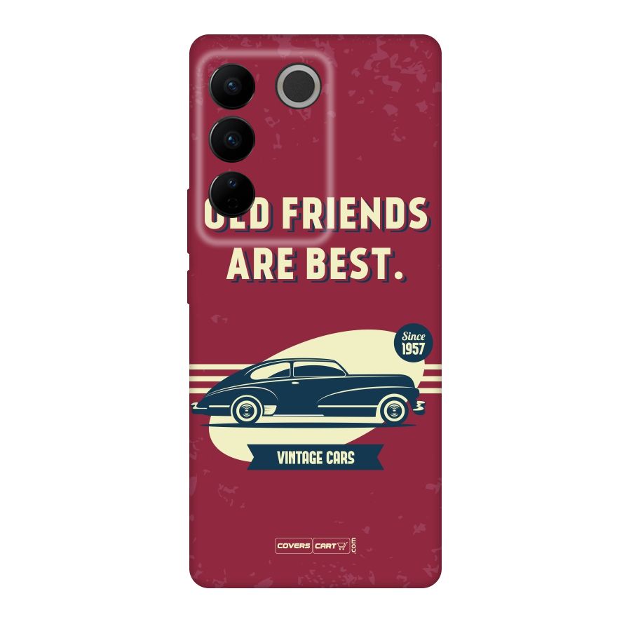 Old Friends Vintage Car Original Polycarbonate Back Case for Vivo V27