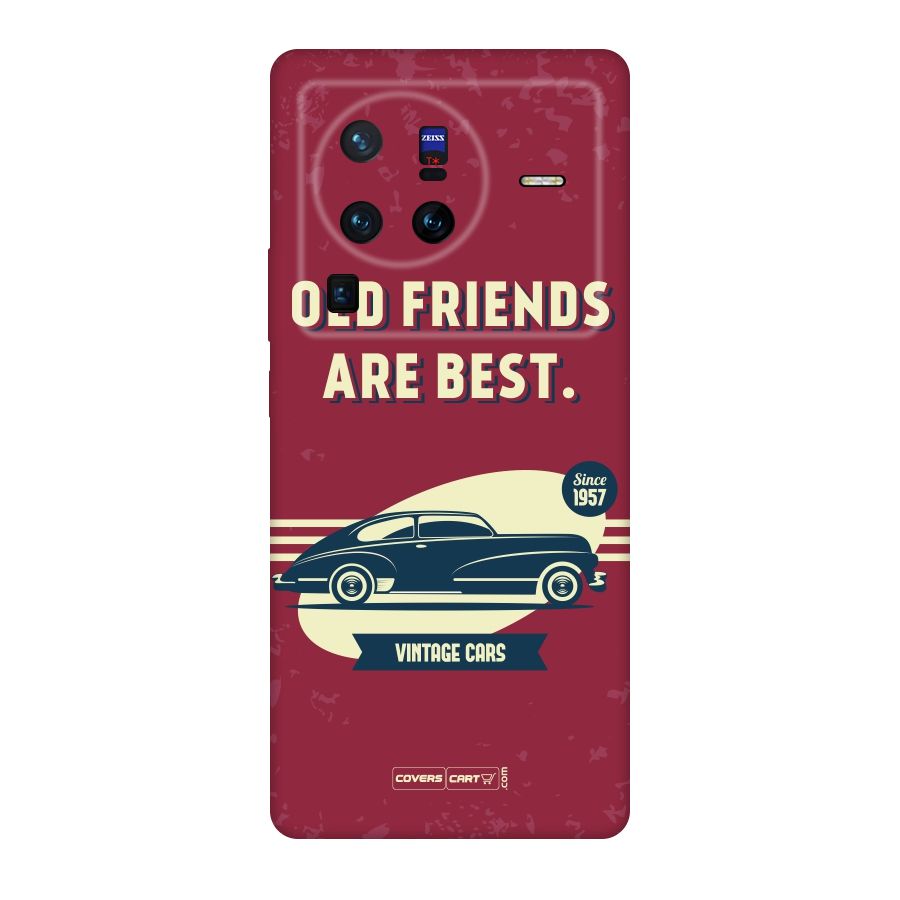 Old Friends Vintage Car Original Polycarbonate Back Case for Vivo X80