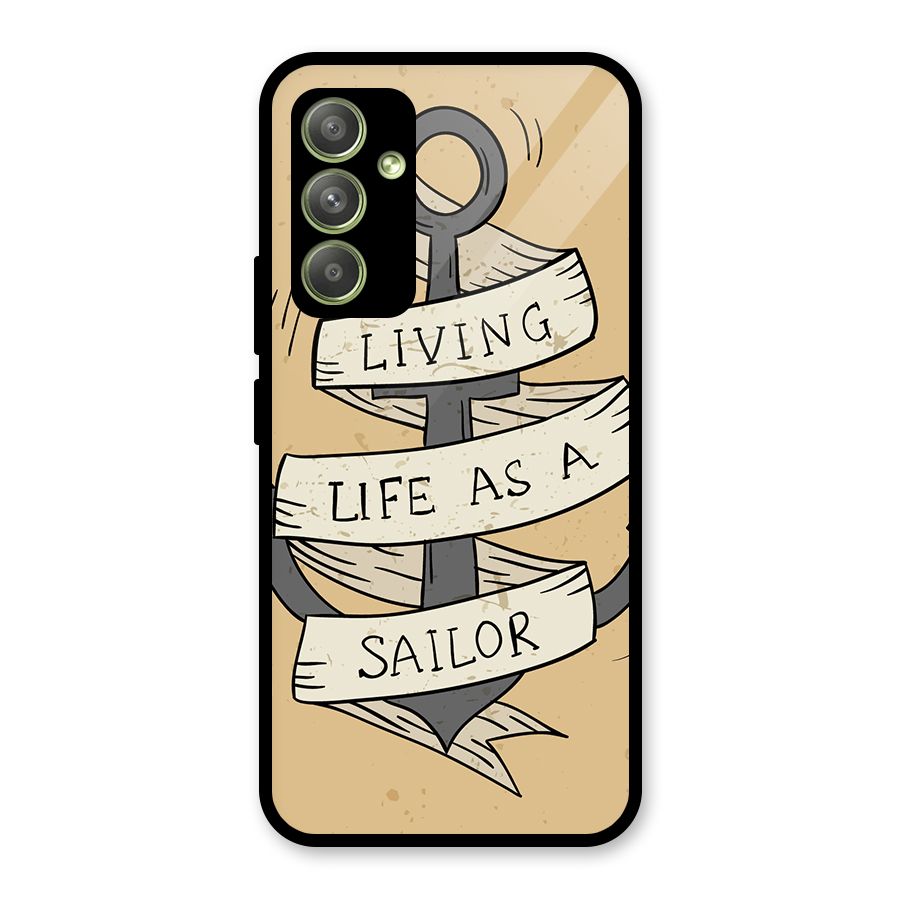 Old School Anchor Glass Back Case for Galaxy A54