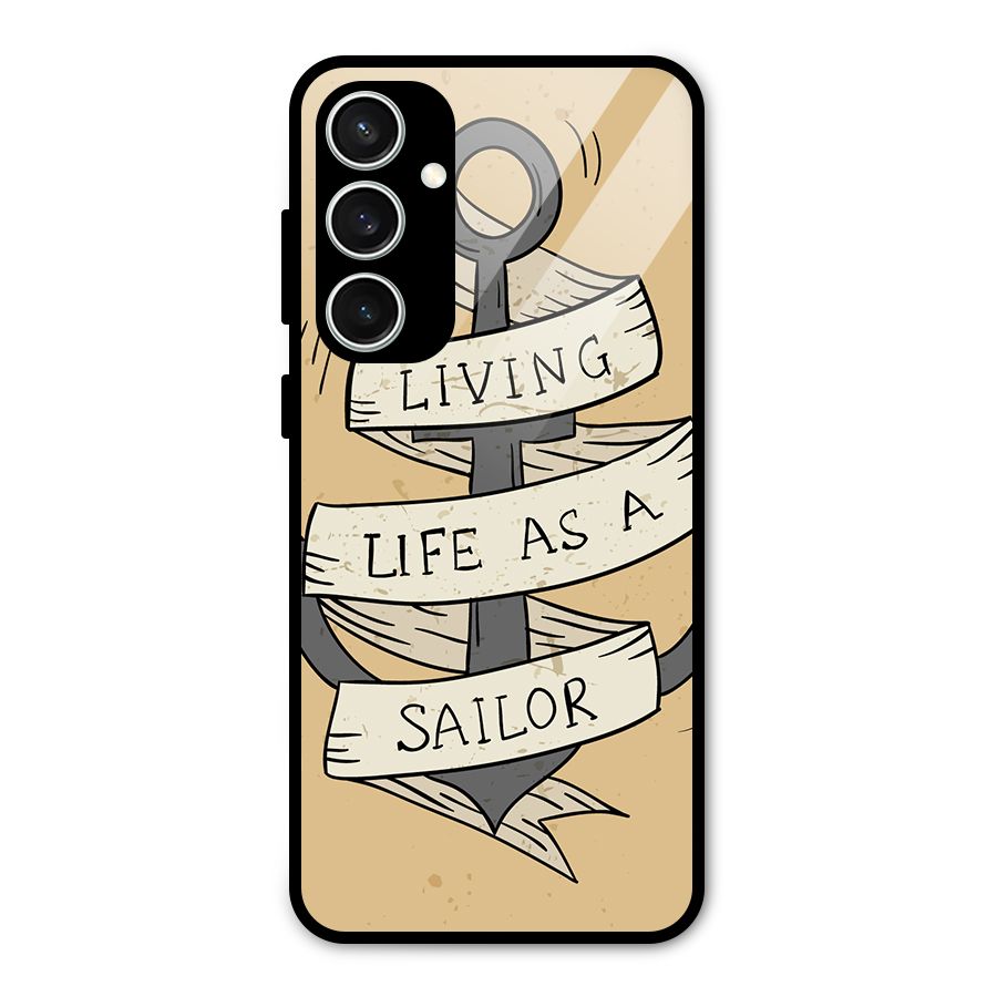 Old School Anchor Glass Back Case for Galaxy S23 FE