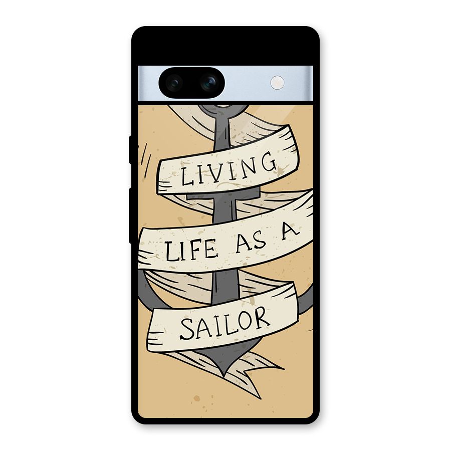 Old School Anchor Glass Back Case for Google Pixel 7a