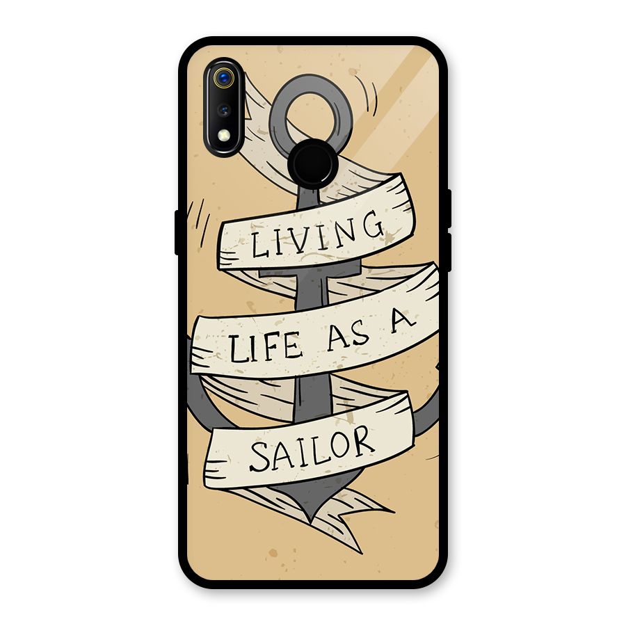 Old School Anchor Glass Back Case for Realme 3