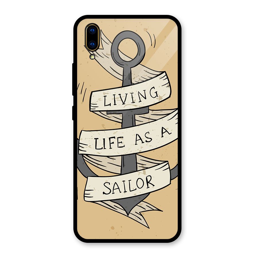 Old School Anchor Glass Back Case for Vivo V11 Pro