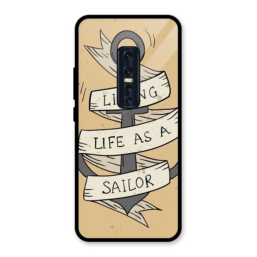 Old School Anchor Glass Back Case for Vivo V17 Pro