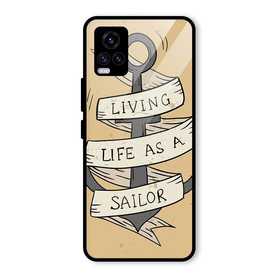 Old School Anchor Glass Back Case for Vivo V20 2021