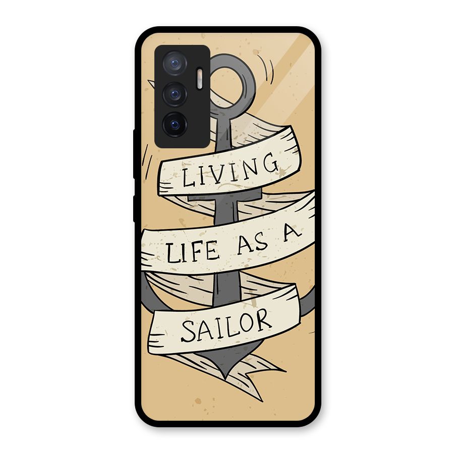 Old School Anchor Glass Back Case for Vivo V23e