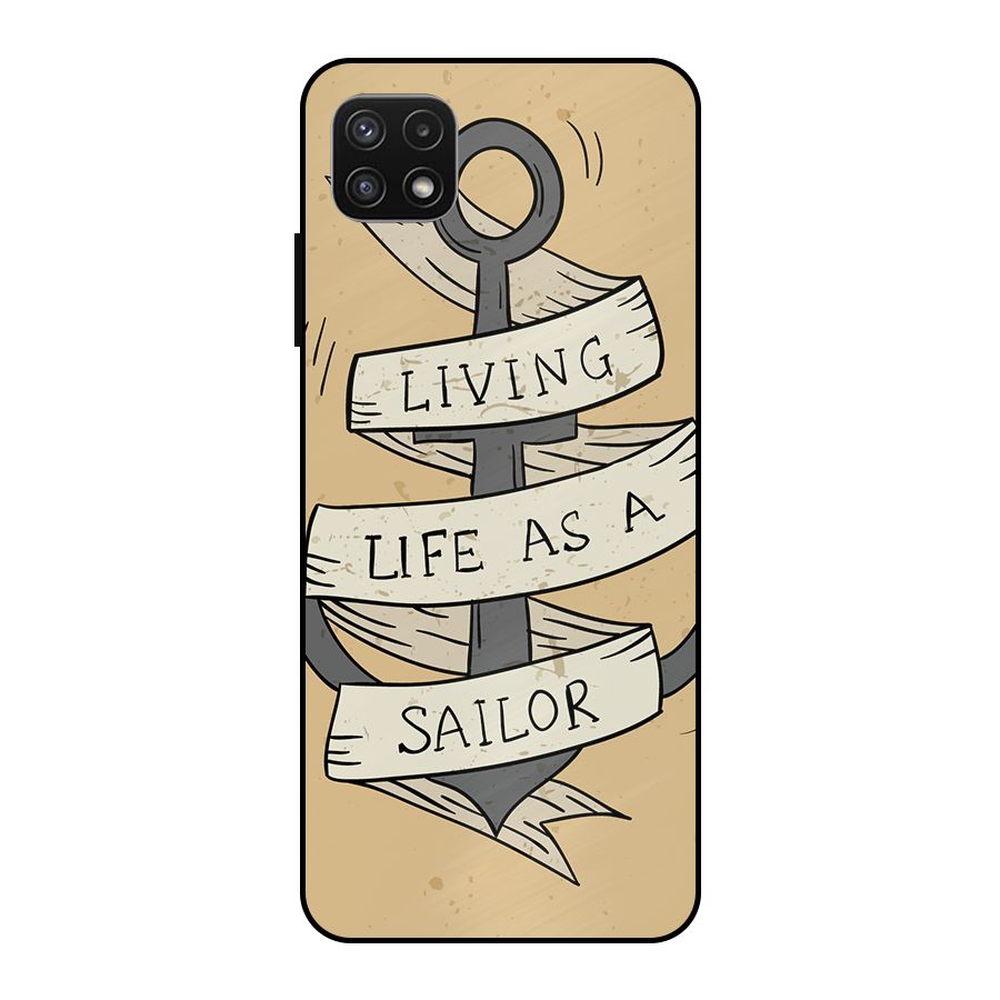 Old School Anchor Metal Back Case for Galaxy A22 5G