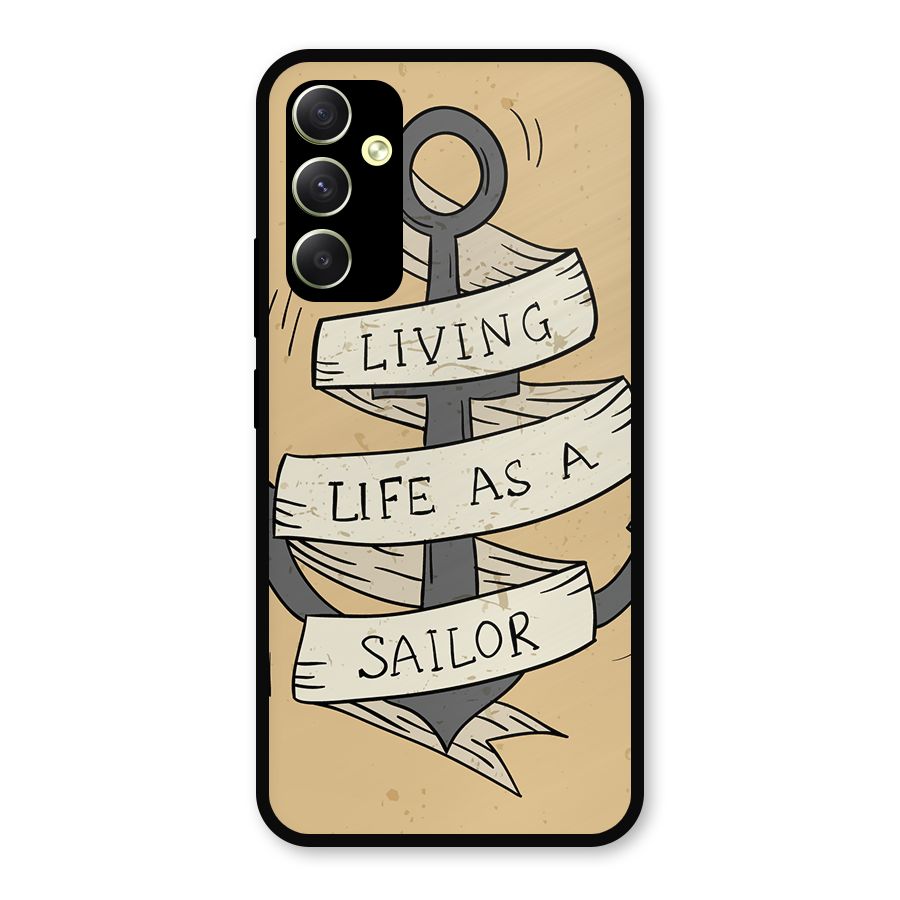 Old School Anchor Metal Back Case for Galaxy A34
