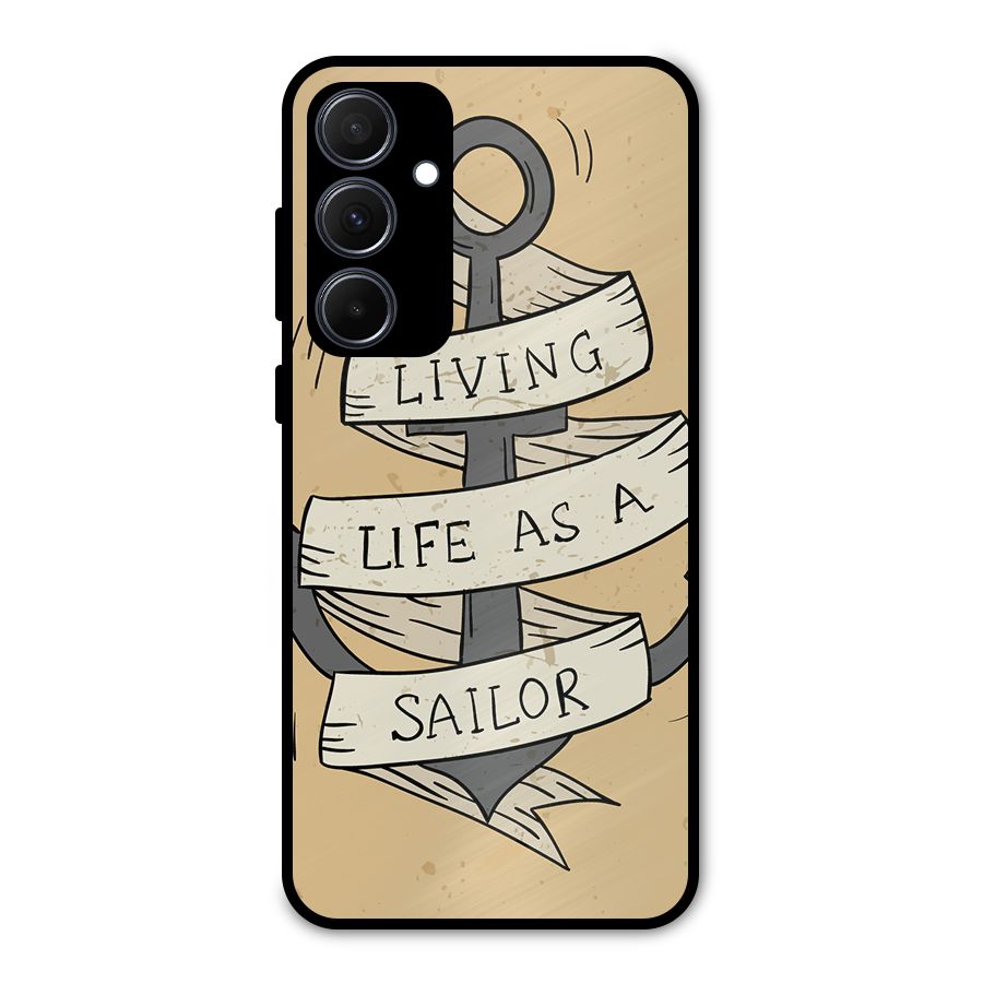 Old School Anchor Metal Back Case for Galaxy A35