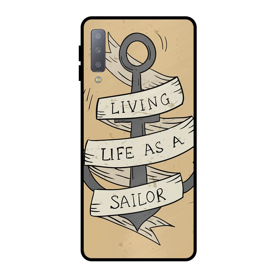 Old School Anchor Metal Back Case for Galaxy A7 (2018)