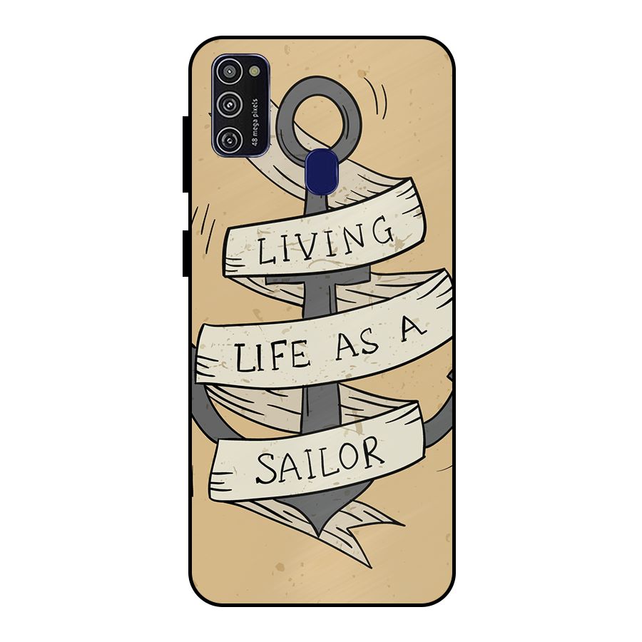 Old School Anchor Metal Back Case for Galaxy M30s