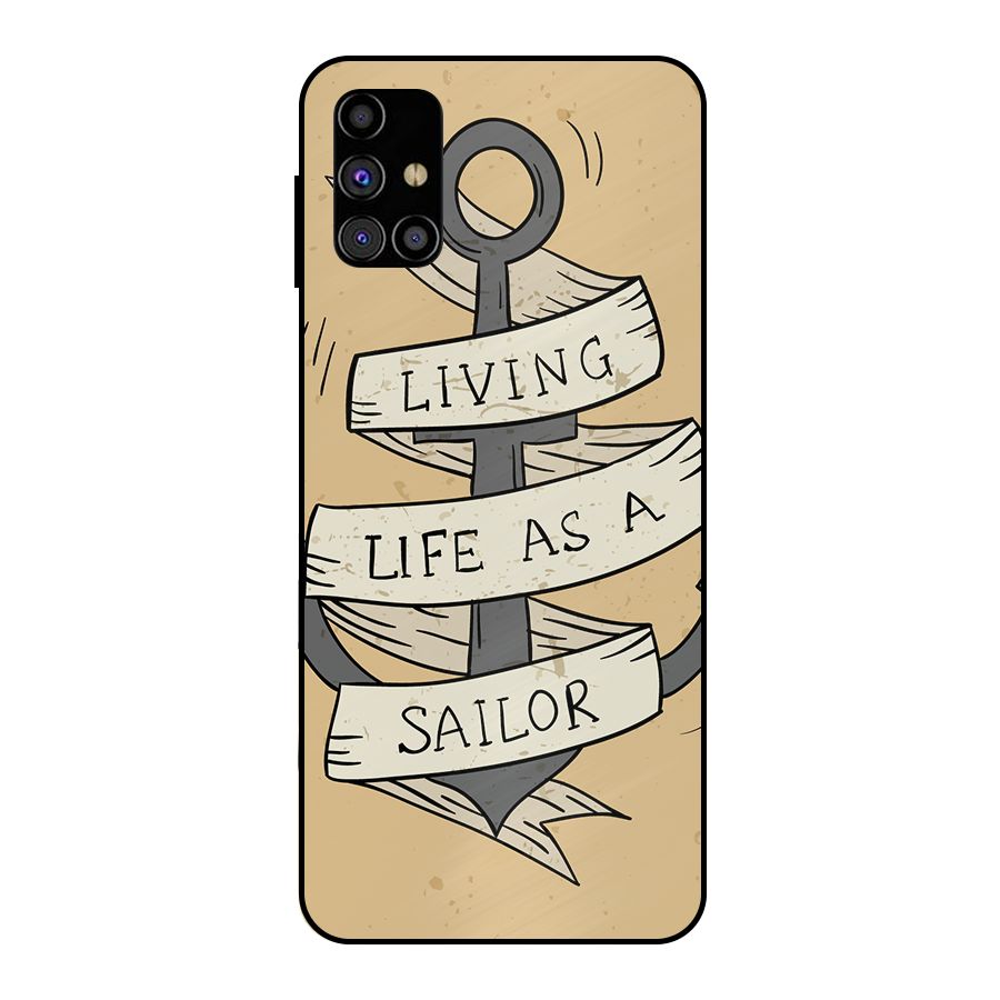 Old School Anchor Metal Back Case for Galaxy M31s