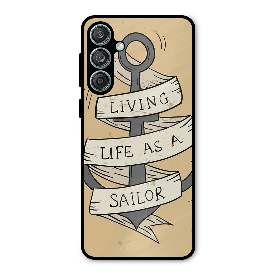 Old School Anchor Metal Back Case for Galaxy M55 5G