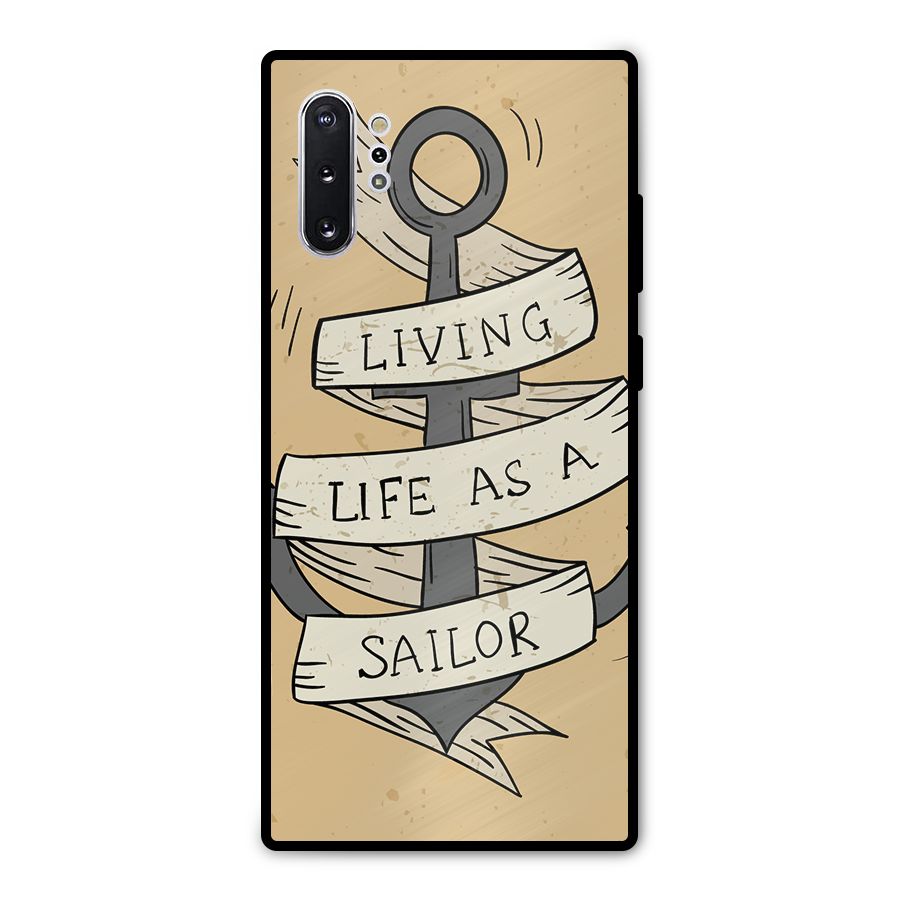 Old School Anchor Metal Back Case for Galaxy Note 10 Plus
