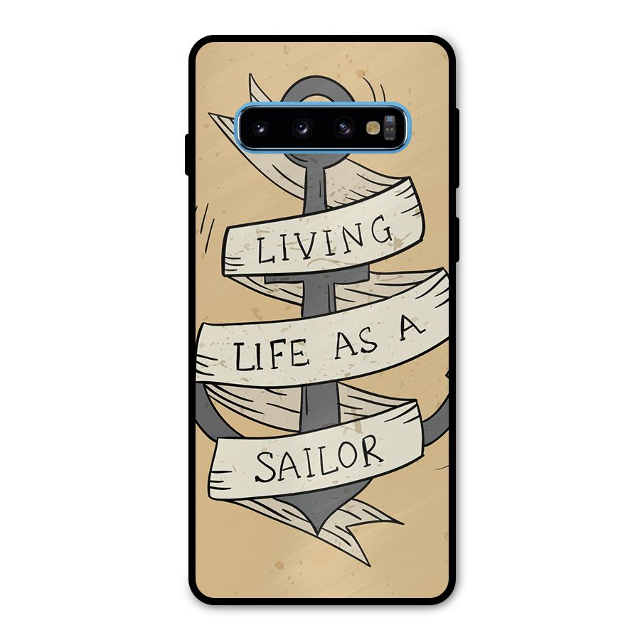 Old School Anchor Metal Back Case for Galaxy S10