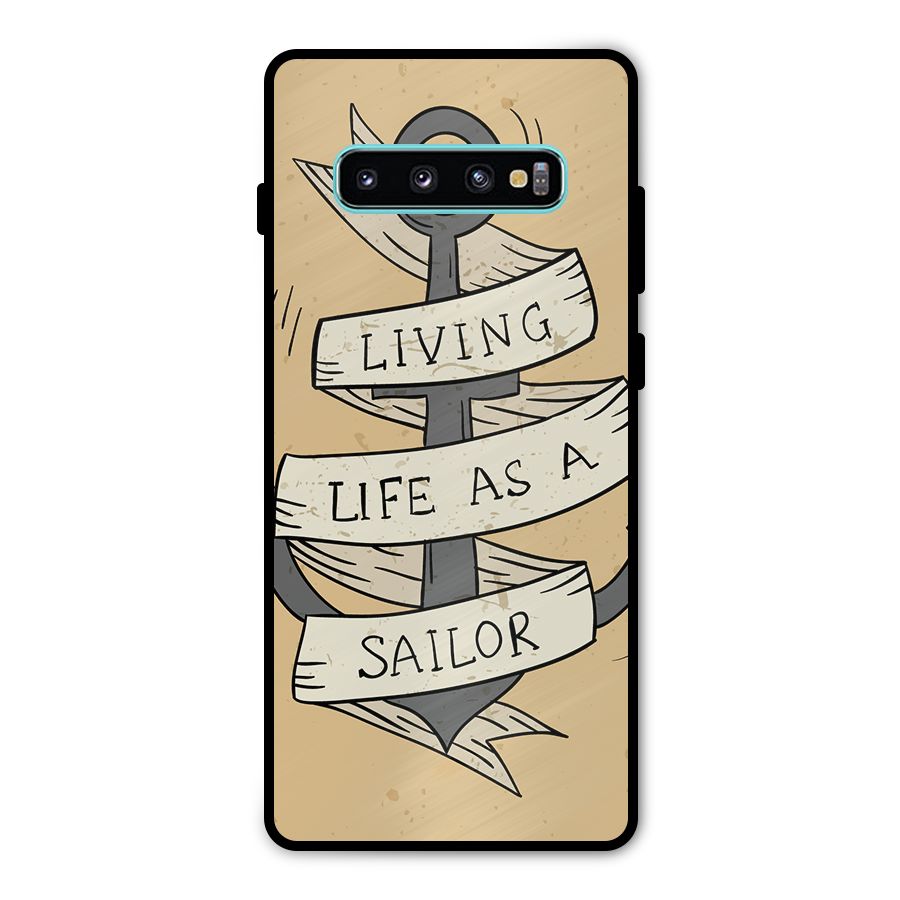 Old School Anchor Metal Back Case for Galaxy S10 Plus