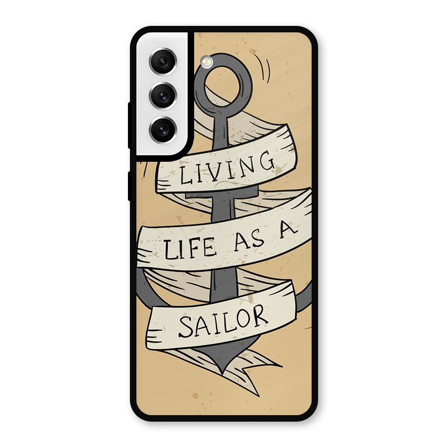 Old School Anchor Metal Back Case for Galaxy S21 FE 5G