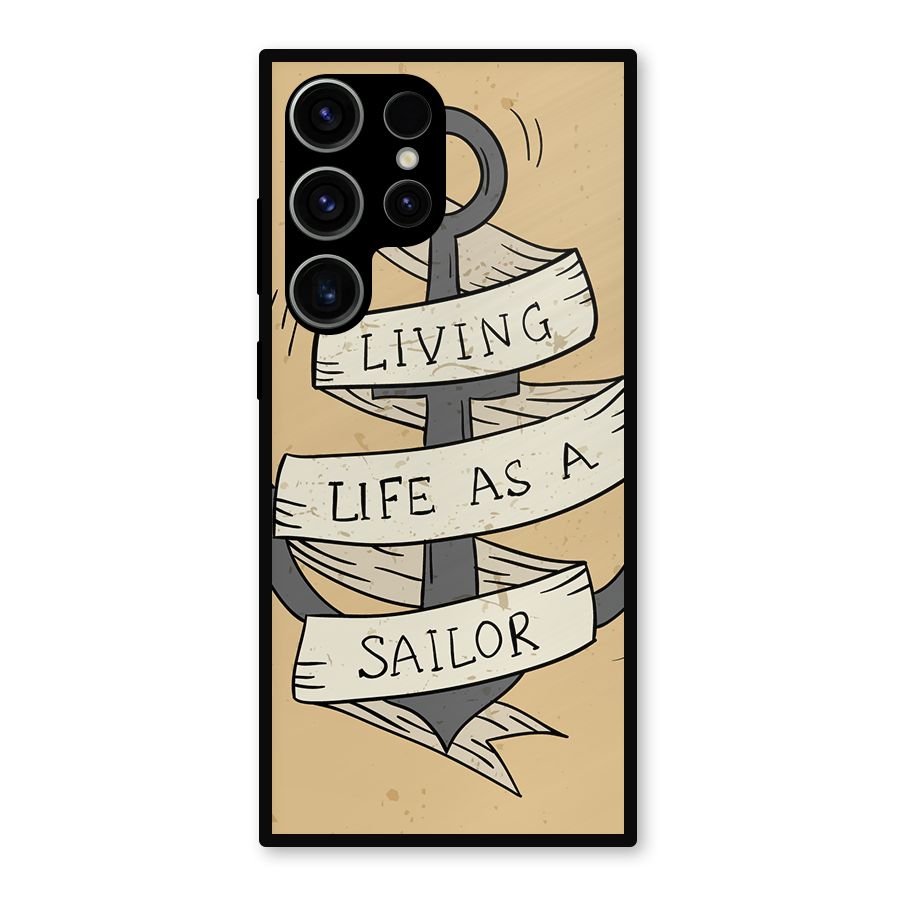 Old School Anchor Metal Back Case for Galaxy S23 Ultra