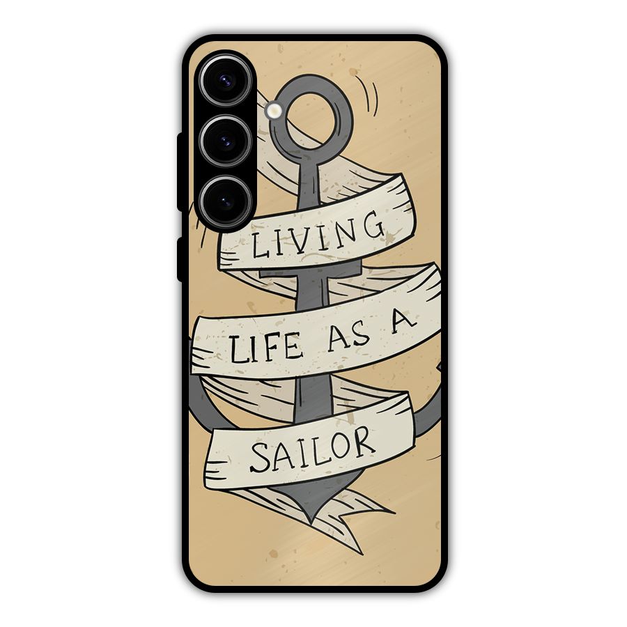 Old School Anchor Metal Back Case for Galaxy S24 Plus