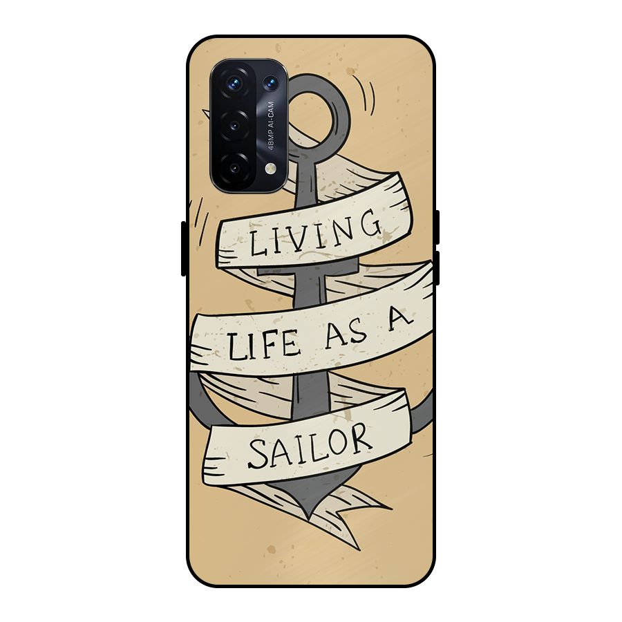 Old School Anchor Metal Back Case for Oppo A74 5G