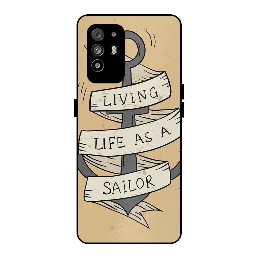 Old School Anchor Metal Back Case for Oppo F19 Pro Plus 5G
