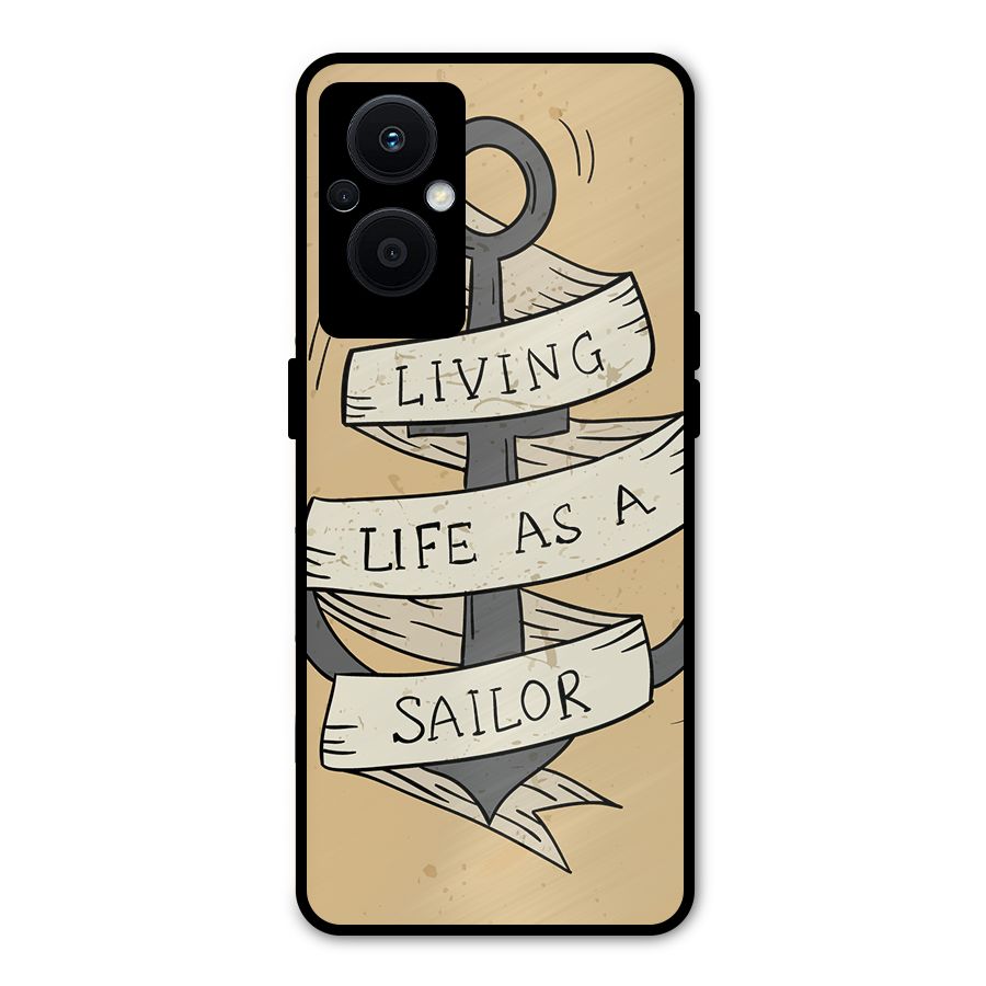 Old School Anchor Metal Back Case for Oppo F21 Pro 5G