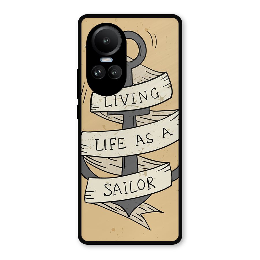 Old School Anchor Metal Back Case for Oppo Reno10