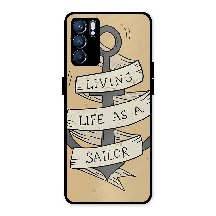 Old School Anchor Metal Back Case for Oppo Reno6 5G