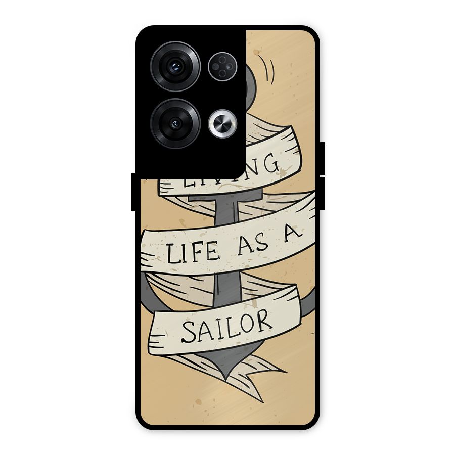 Old School Anchor Metal Back Case for Oppo Reno8 Pro 5G