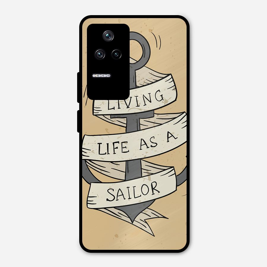 Old School Anchor Metal Back Case for Poco F4 5G