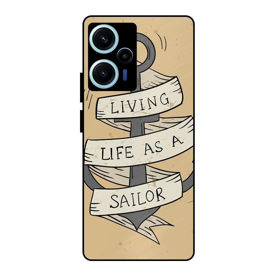 Old School Anchor Metal Back Case for Poco F5