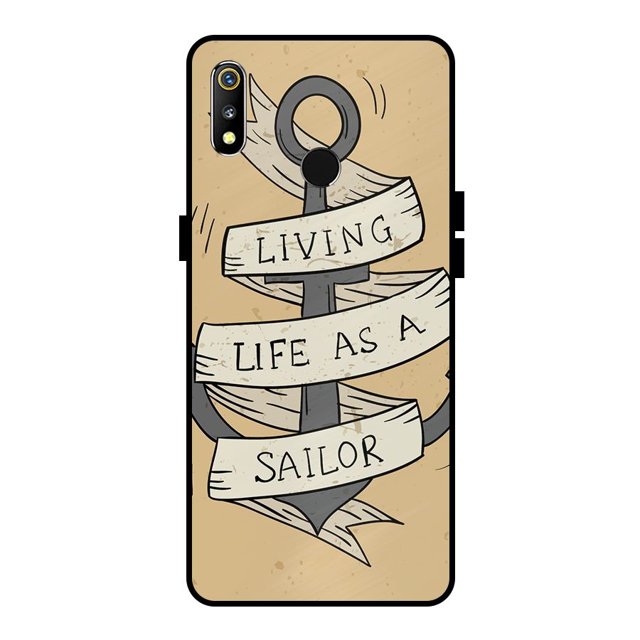 Old School Anchor Metal Back Case for Realme 3i