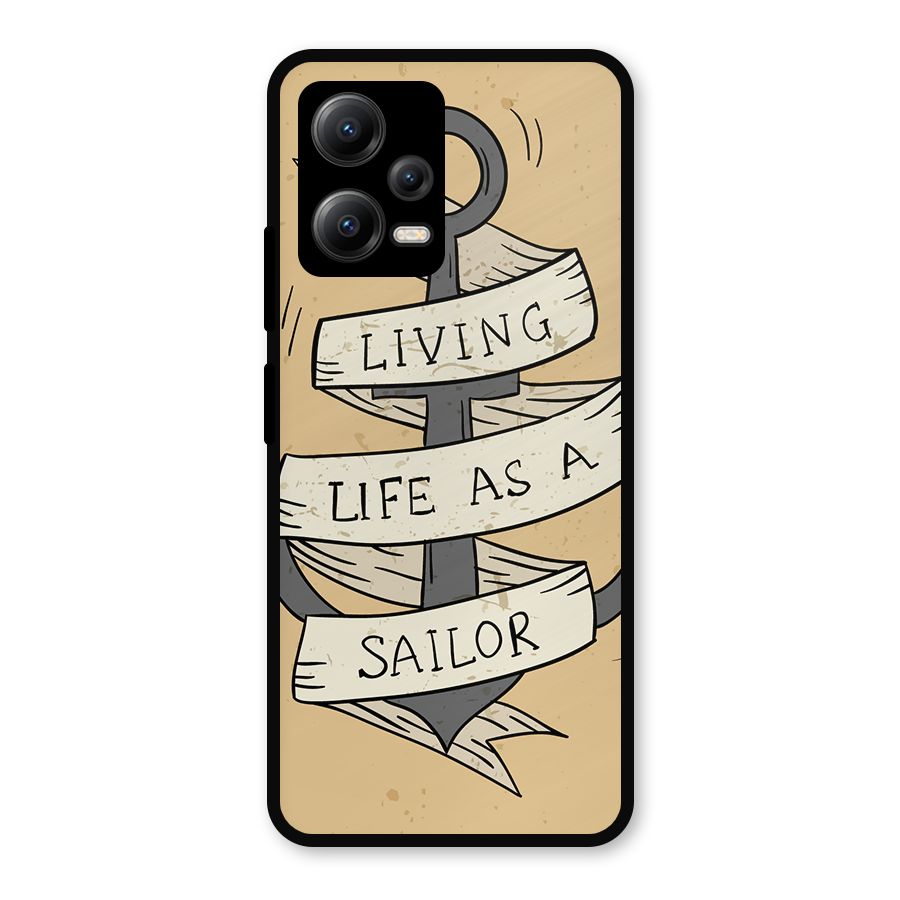 Old School Anchor Metal Back Case for Redmi Note 12 5G