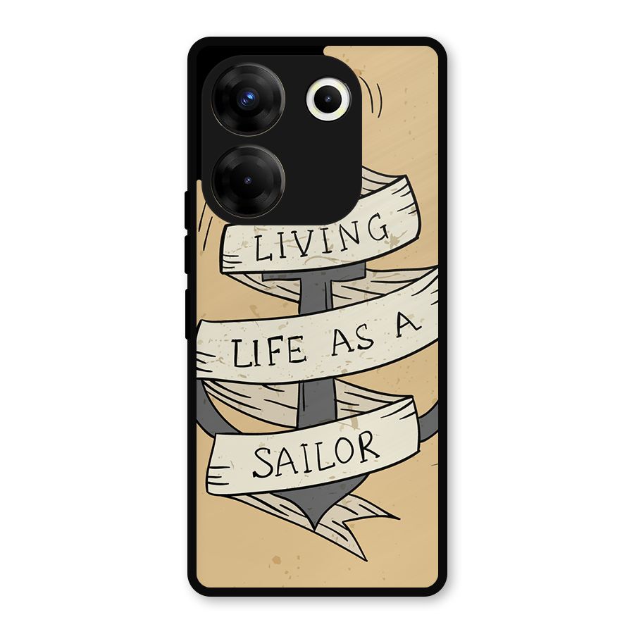 Old School Anchor Metal Back Case for Tecno Camon 20 Pro