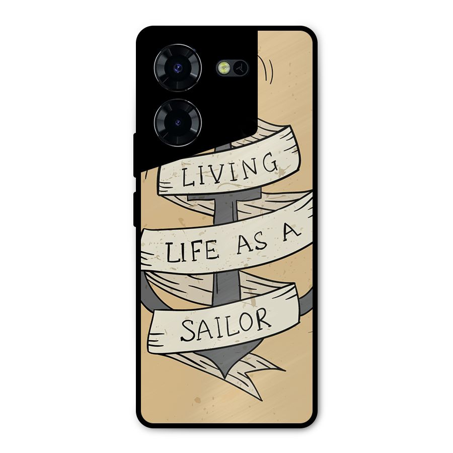 Old School Anchor Metal Back Case for Tecno Pova 5 Pro 5G
