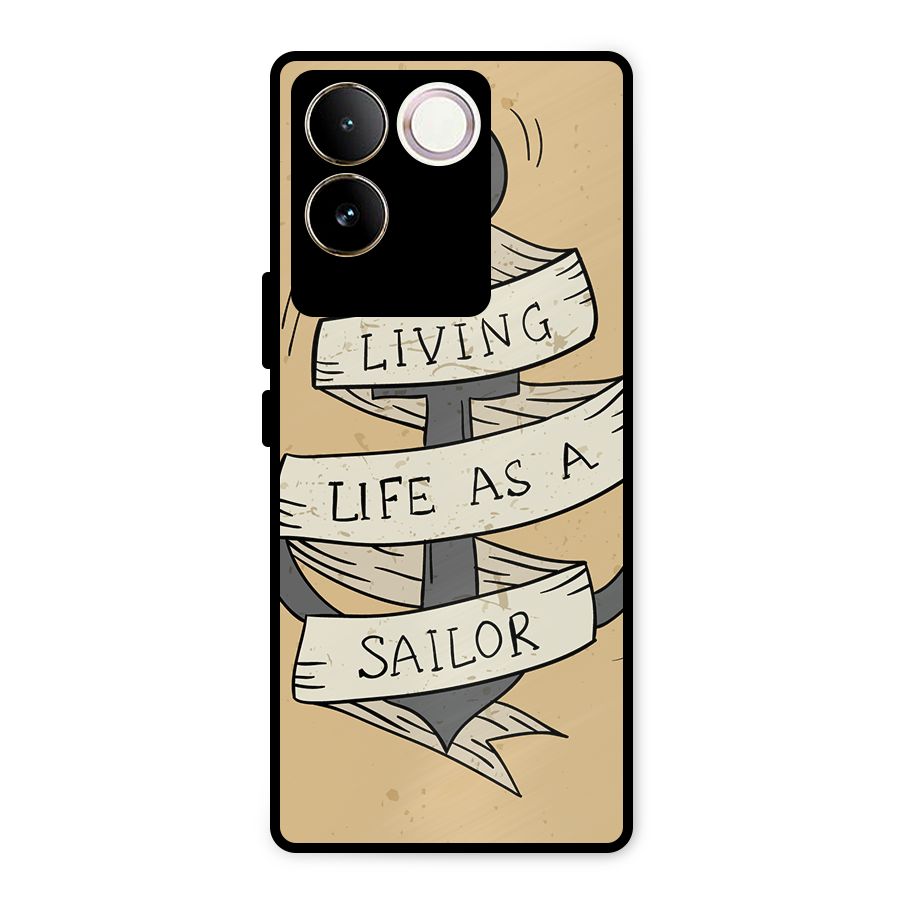 Old School Anchor Metal Back Case for Vivo T2 Pro
