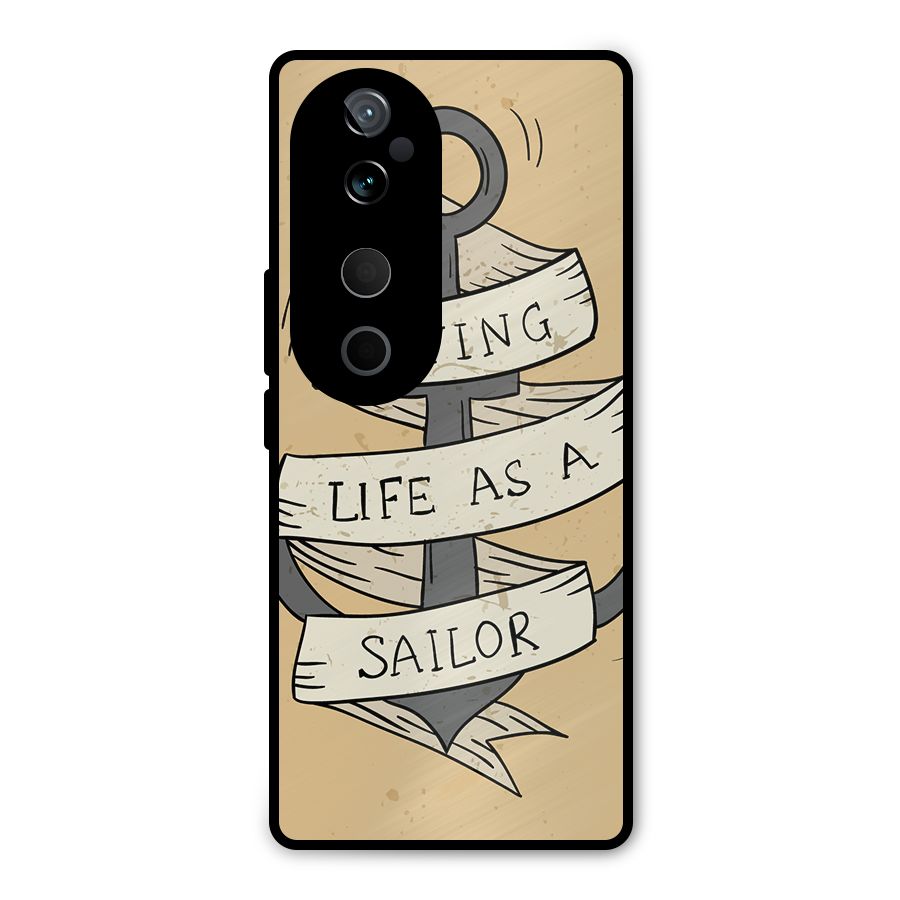 Old School Anchor Metal Back Case for Vivo T3 Ultra