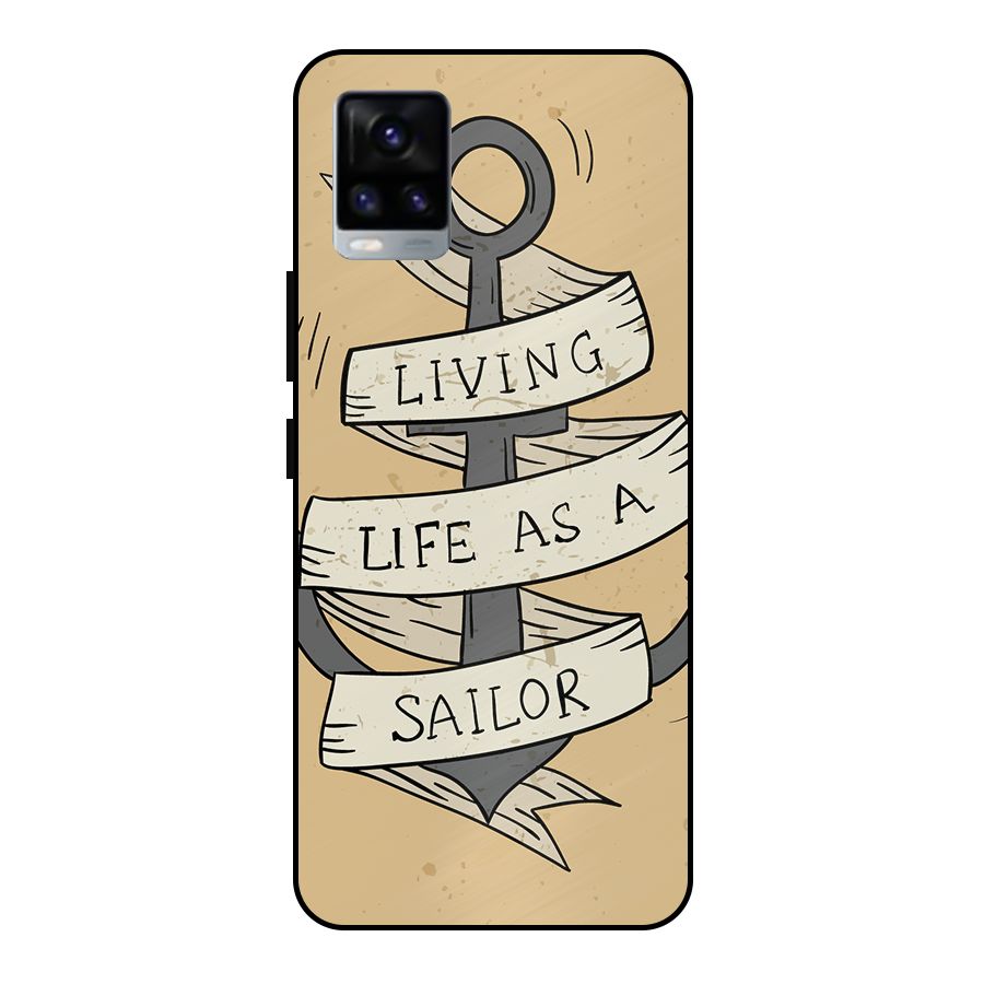 Old School Anchor Metal Back Case for Vivo V20 2021