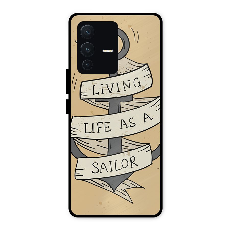 Old School Anchor Metal Back Case for Vivo V23 5G