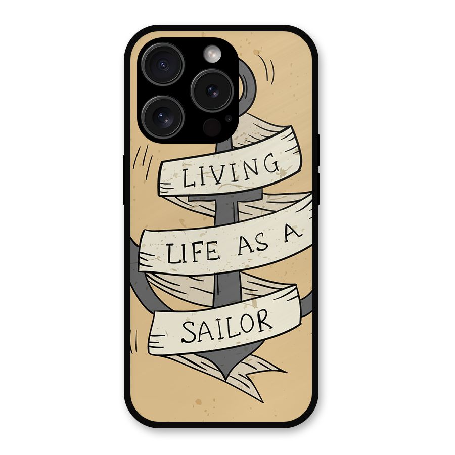 Old School Anchor Metal Back Case for iPhone 15 Pro