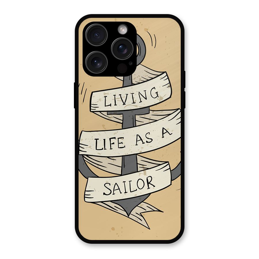Old School Anchor Metal Back Case for iPhone 15 Pro Max