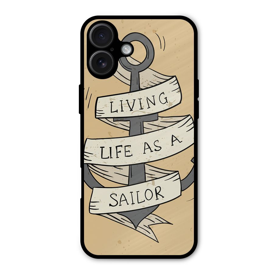 Old School Anchor Metal Back Case for iPhone 16 Plus