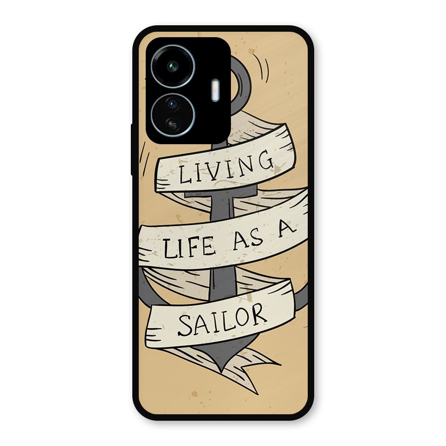 Old School Anchor Metal Back Case for vivo iQOO Z6 Lite 5G