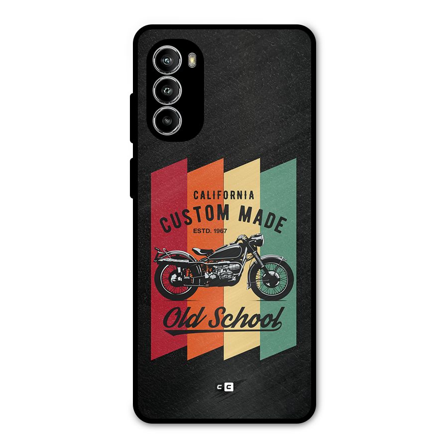 Old School Bike Metal Back Case for Moto G52