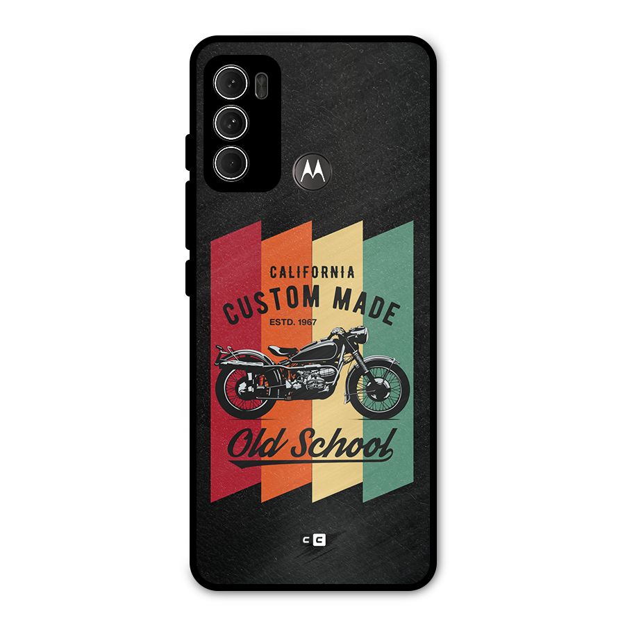 Old School Bike Metal Back Case for Moto G60