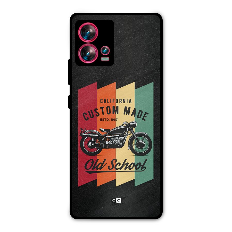 Old School Bike Metal Back Case for Motorola Edge 30 Fusion