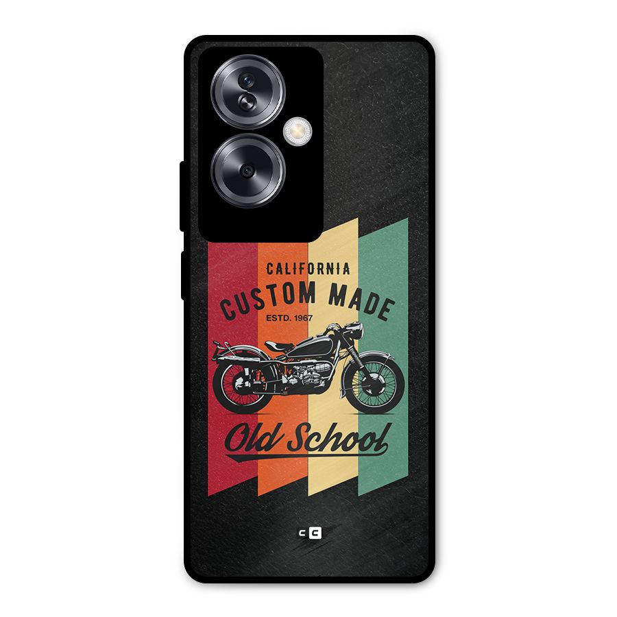 Old School Bike Metal Back Case for Oppo A79 5G