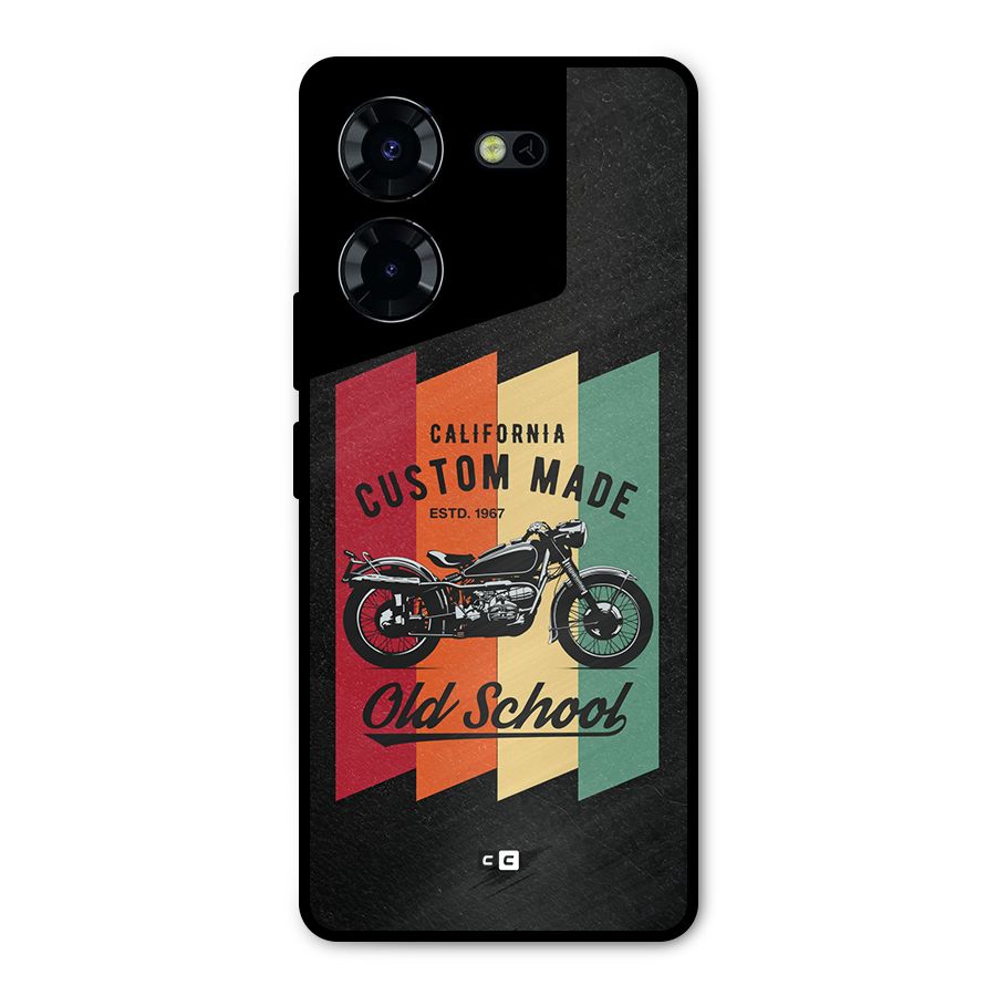 Old School Bike Metal Back Case for Tecno Pova 5 Pro 5G