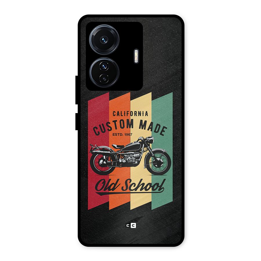 Old School Bike Metal Back Case for Vivo T1 Pro