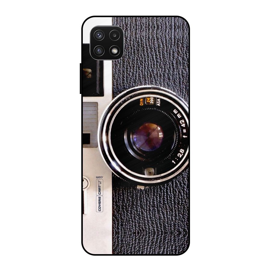 Old School Camera Metal Back Case for Galaxy A22 5G